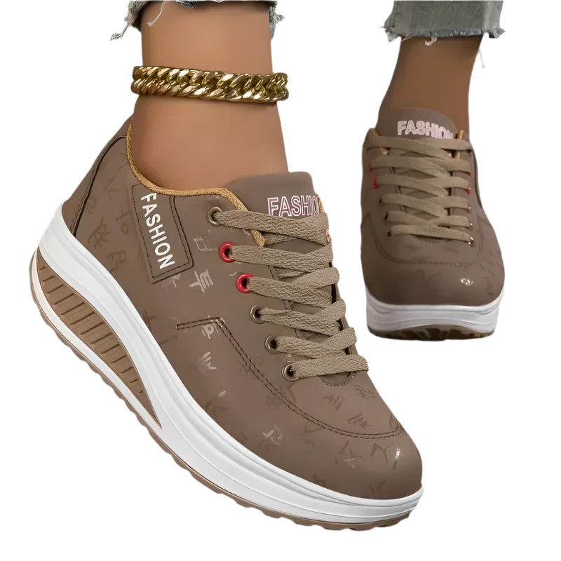 Xaviera – Legere Fashion Atmungsaktive Plateau-Keil Orthopädische Sneakers