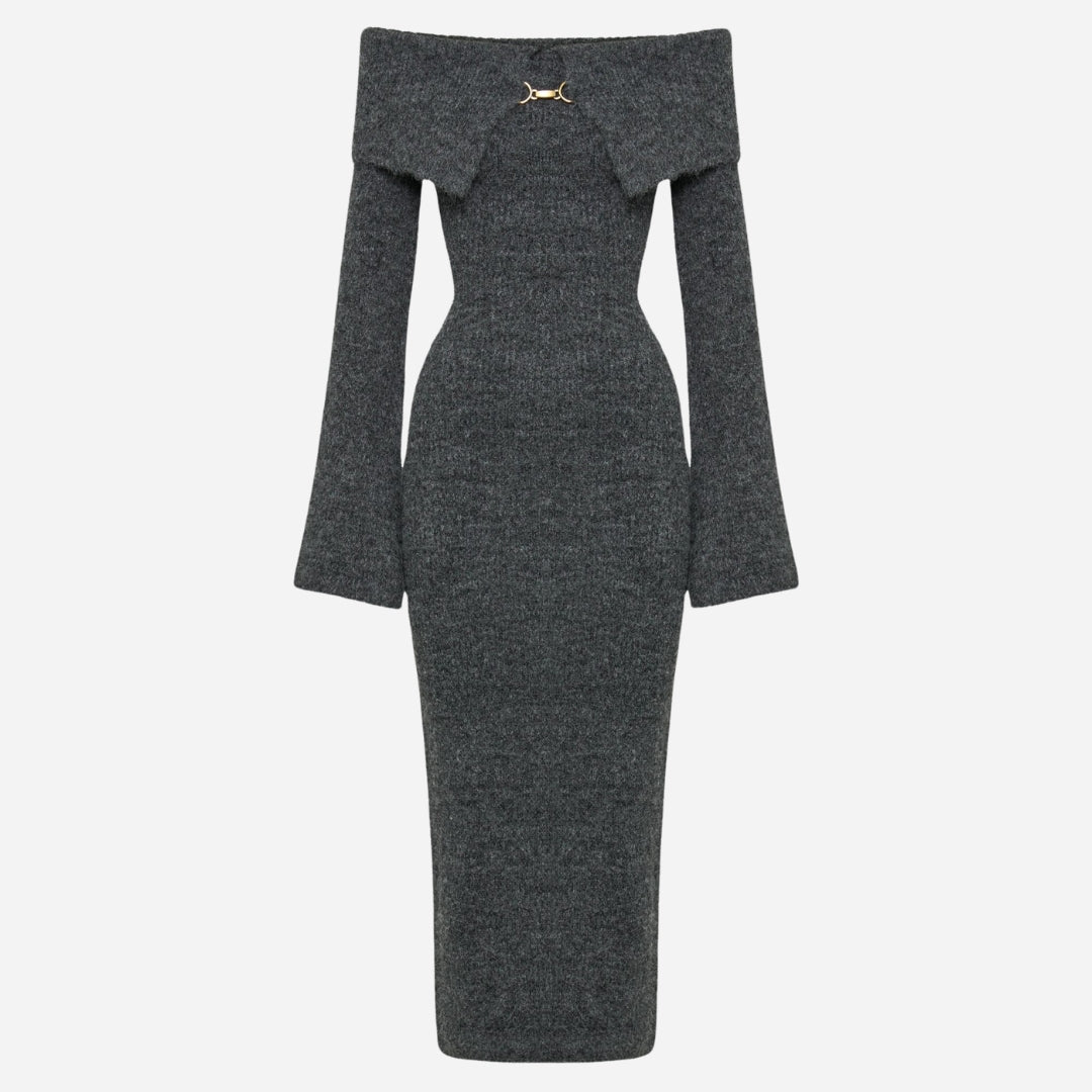 Eleanor™ Schulternahes Strickkleid