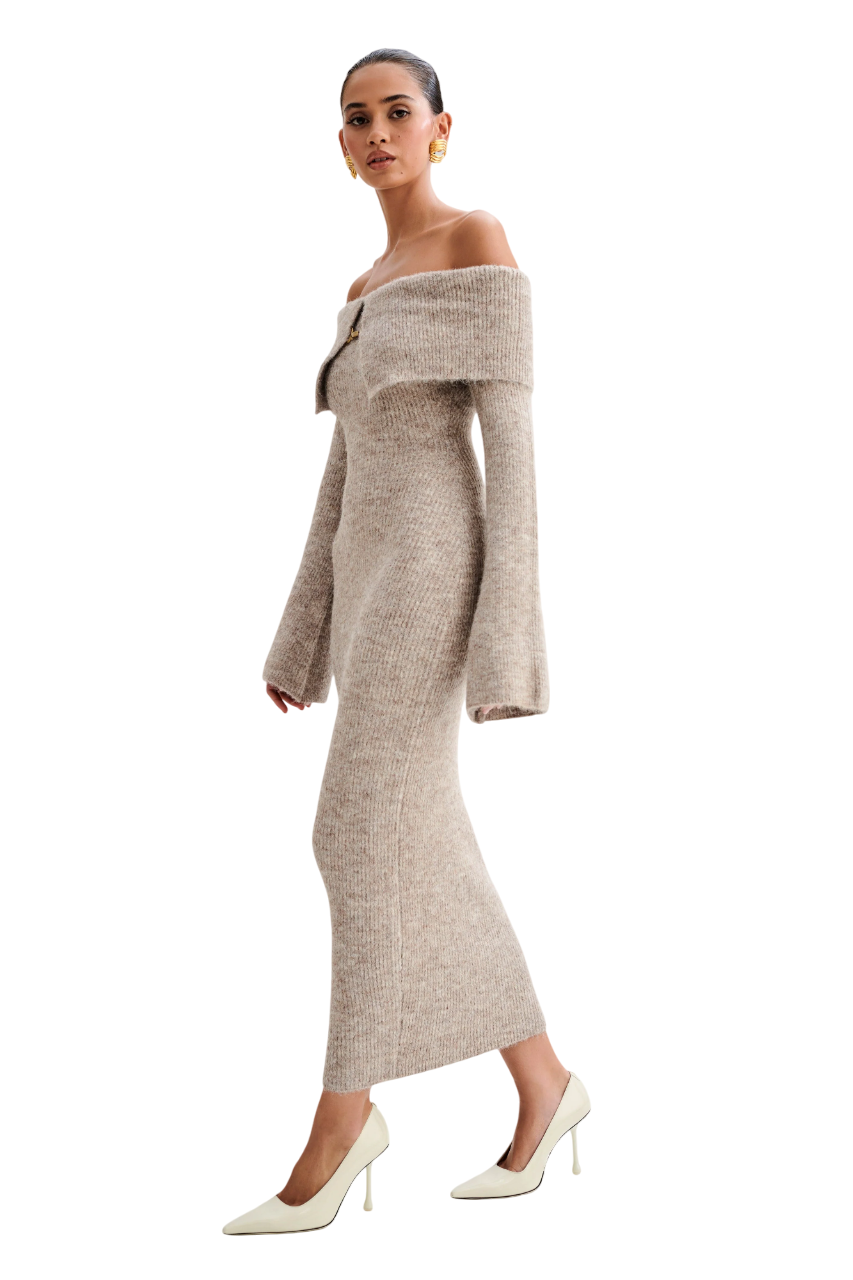 Eleanor™ Schulternahes Strickkleid