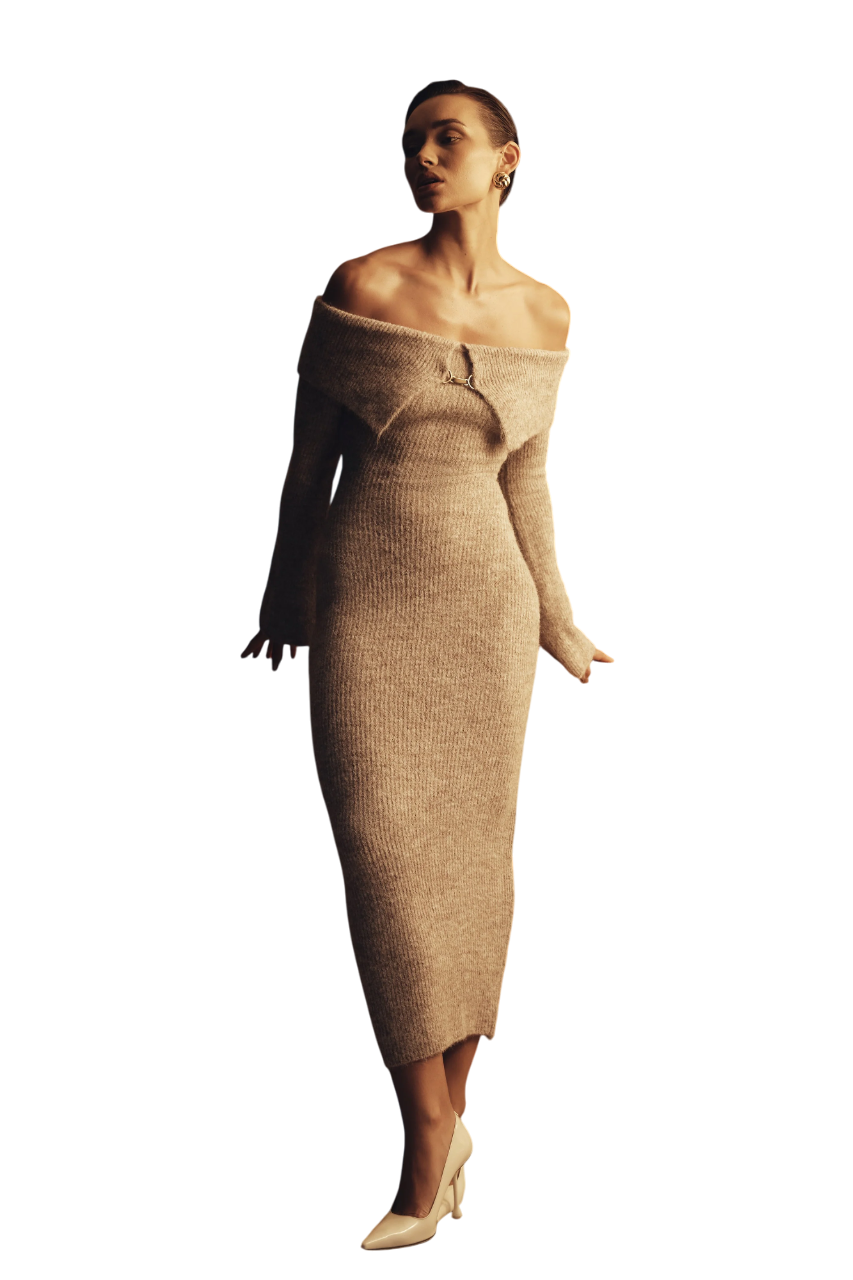 Eleanor™ Schulternahes Strickkleid