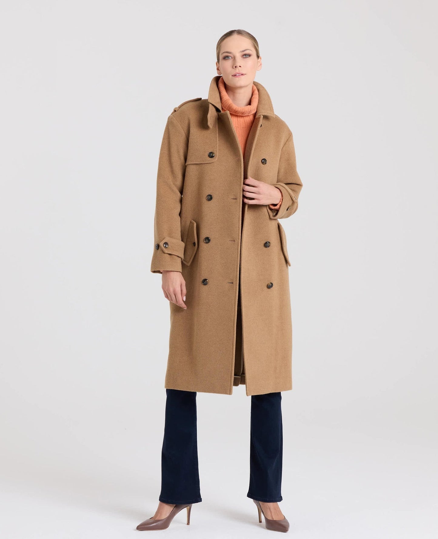 Victoria Trenchcoat mit Gürtel aus Wollmischung