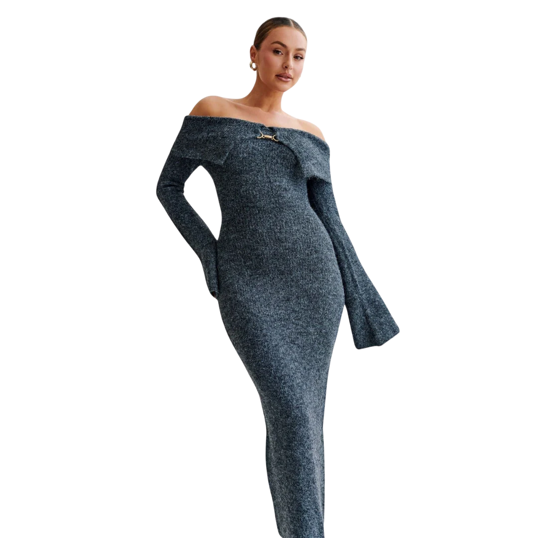 Eleanor™ Schulternahes Strickkleid