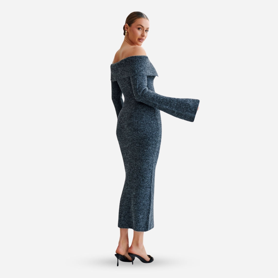 Eleanor™ Schulternahes Strickkleid