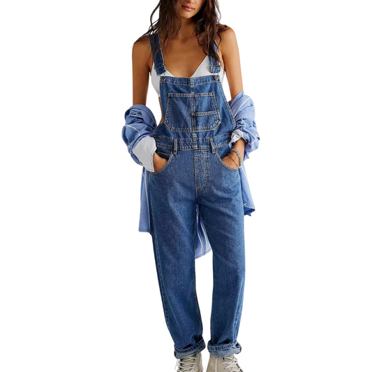 Charlotte – Damen-Denim-Overall mit Überkreuztem Rücken