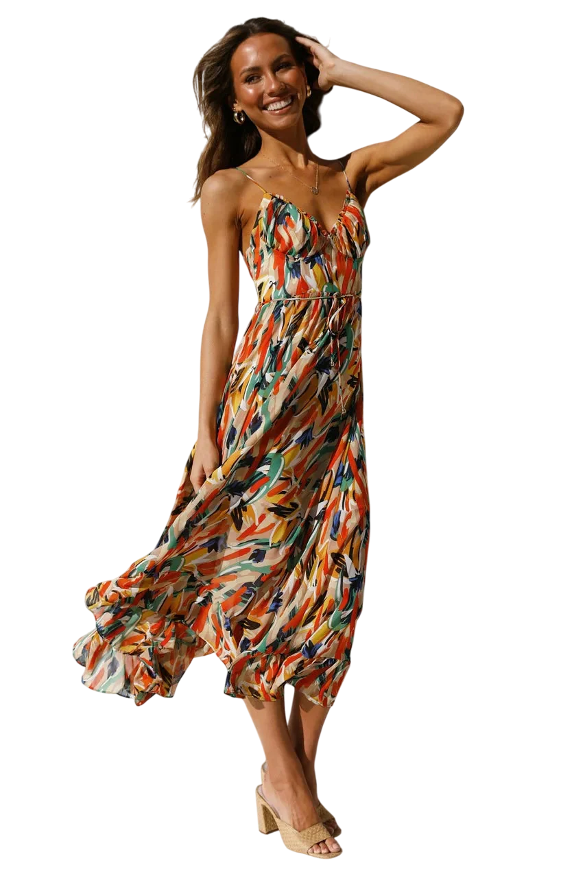 Aami – Boho Floral Maxikleid