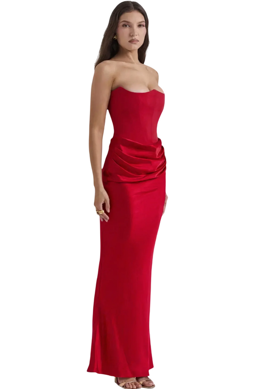 Nazia – Trägerloses Elegantes Maxi-Kleid