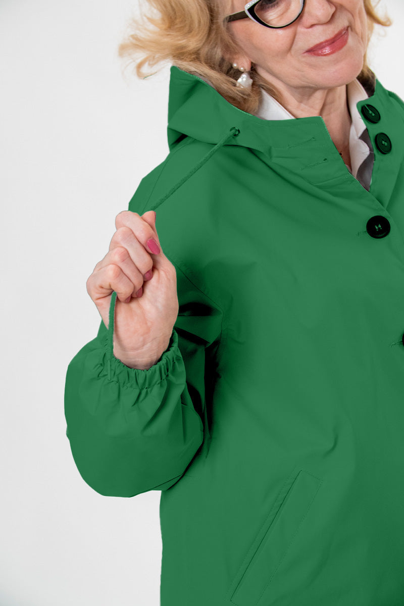 Elowen Wasserabweisende Oversized Kapuzen-Windbreaker-Regenjacke