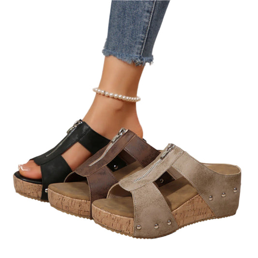 Elffie – Orthopädische Keilsandalen mit offener Zehenpartie