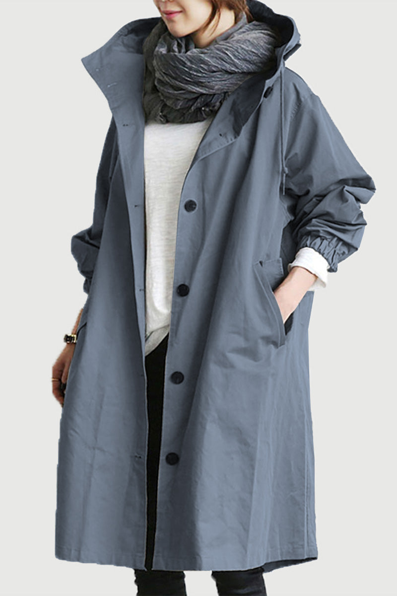 Elowen Wasserabweisende Oversized Kapuzen-Windbreaker-Regenjacke