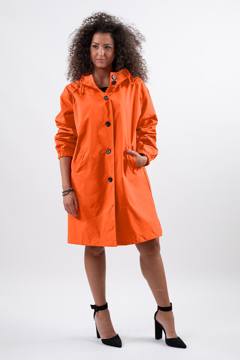 Elowen Wasserabweisende Oversized Kapuzen-Windbreaker-Regenjacke